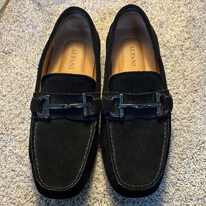 Alfani Black Suede Loafers with Metallic Detail